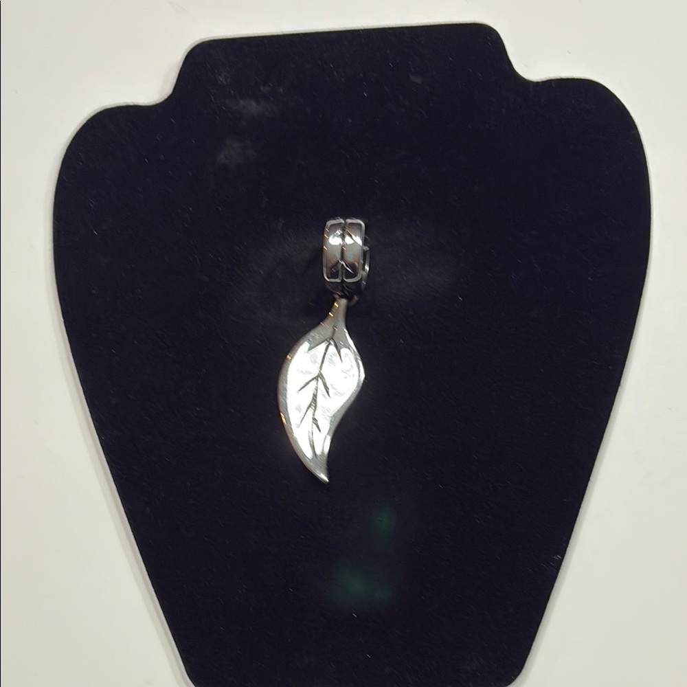 NEW! Silver Leaf Pendant Scarf Charm - Women Jewelry